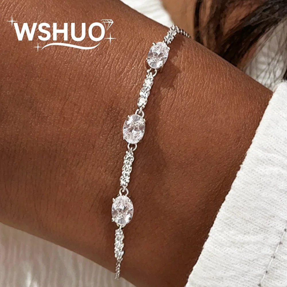

Gra Certified 0.5carat Oval Cut Moissanite Diamond Bracelet for Women 925 Sterling Silver Tennis Bracelet Adjustable Wrist Chain