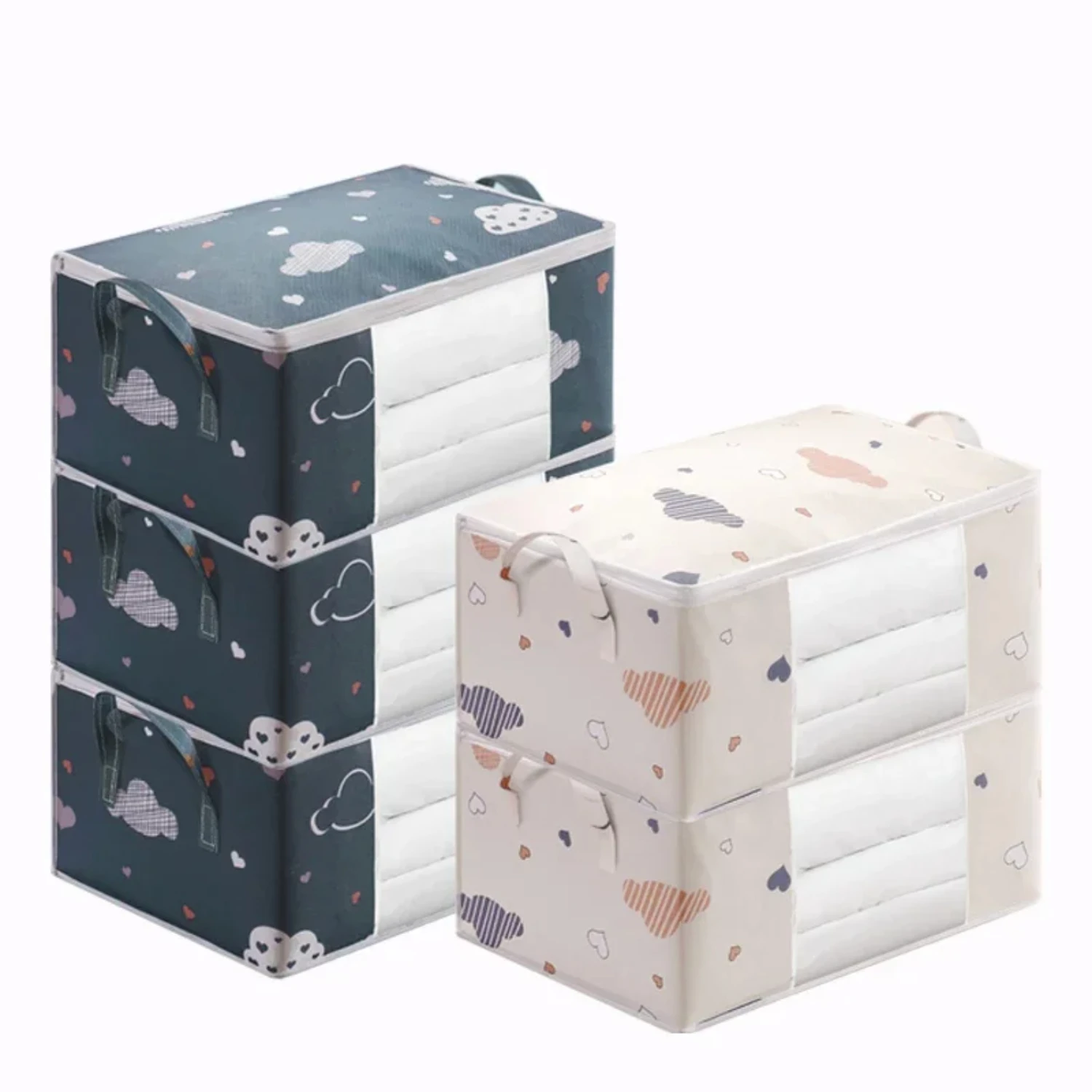 Portable Non-woven Foldable Clothes Organizer Tidy Suitcase Box Quilt Container Organizer Box Accessories Lunch bag Coin box Box