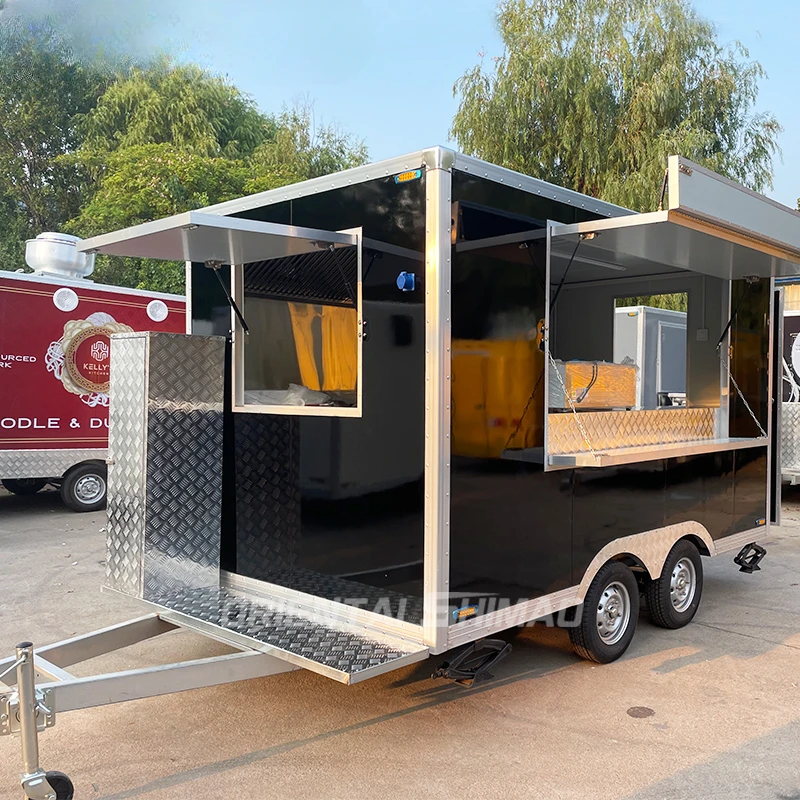 12ft commercial food van concession street mobile food truck cart fast food trailer for sale usa europe Australia