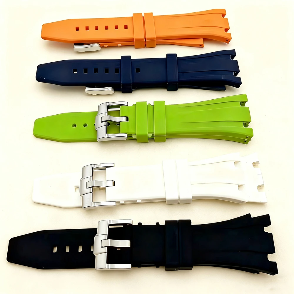 27mm Rubber  5 Colours Watchband Strap High Quality Rubber Watchband men's Bracelet