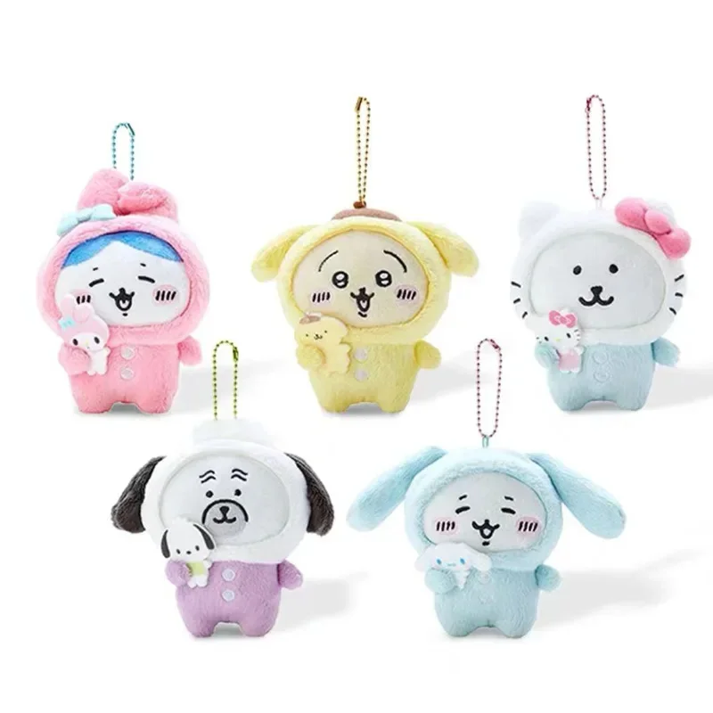 Cute Anime Plush Toys Keychain Kawaii Usagi Chiikaw Pendant Ornaments Pochacco Melody Kuromi Girls 10cm