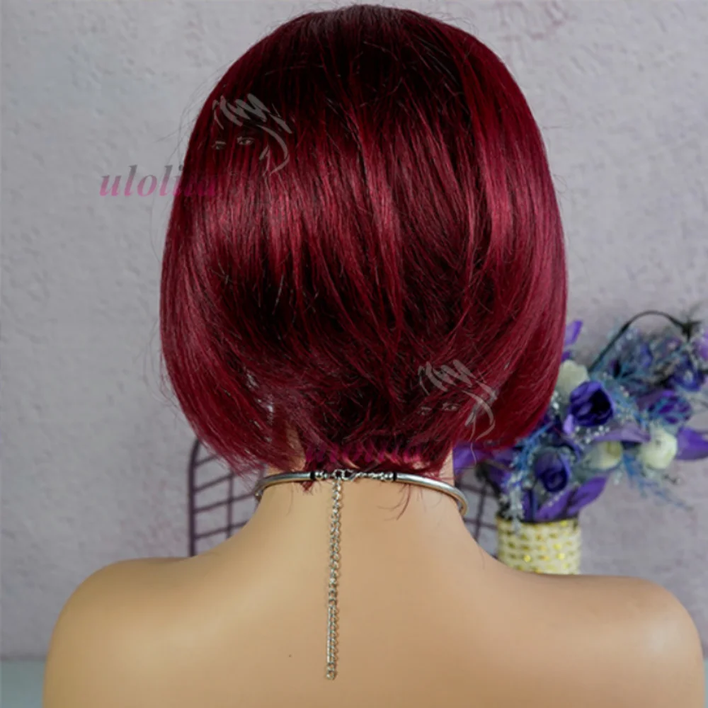 99JPixie Cut 13x4 Transparente Lace-Front-Perücken für Frauen, kurze Bob-Perücke, Inidan, vorgezupfte Lace-Frontal-Perücke aus Echthaar, 200 Dichte – Detail 15