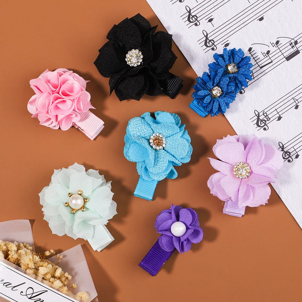 Pinces à cheveux fleur artificielle camélia rose pour enfants, épingles à cheveux boutique pour filles, barrettes faites à la main, accessoires pour