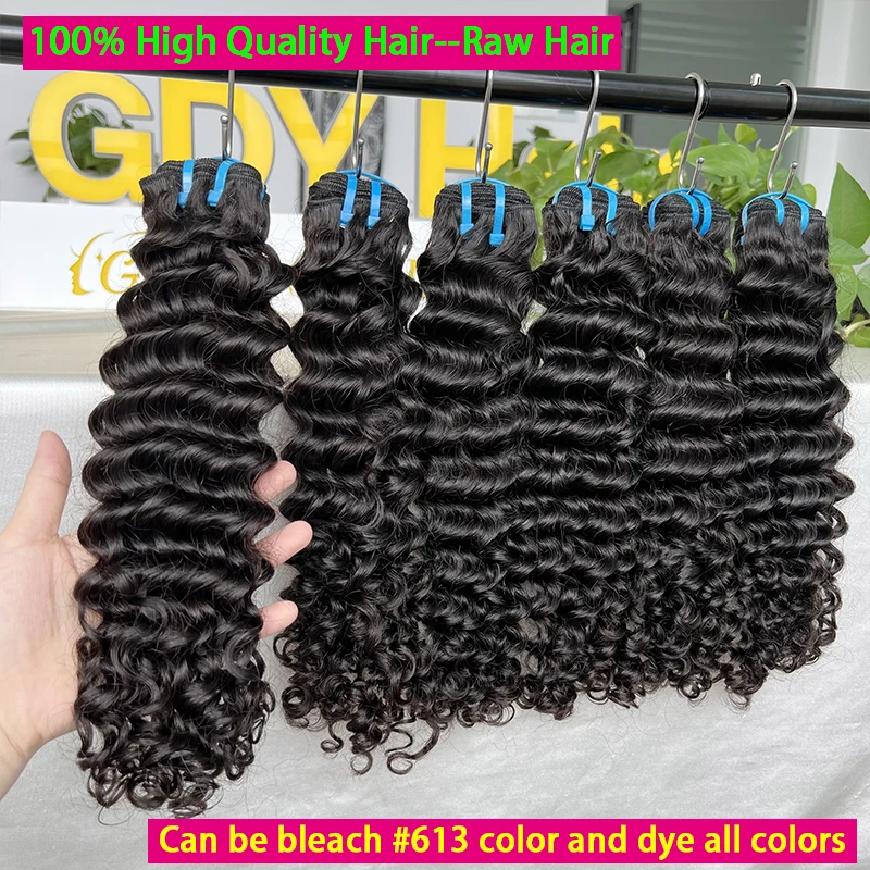 

Натуральные кудрявые волосы 18A, бирманские, необработанные, двойной шов, натуральный цвет, можно осветлять # Цвет 613