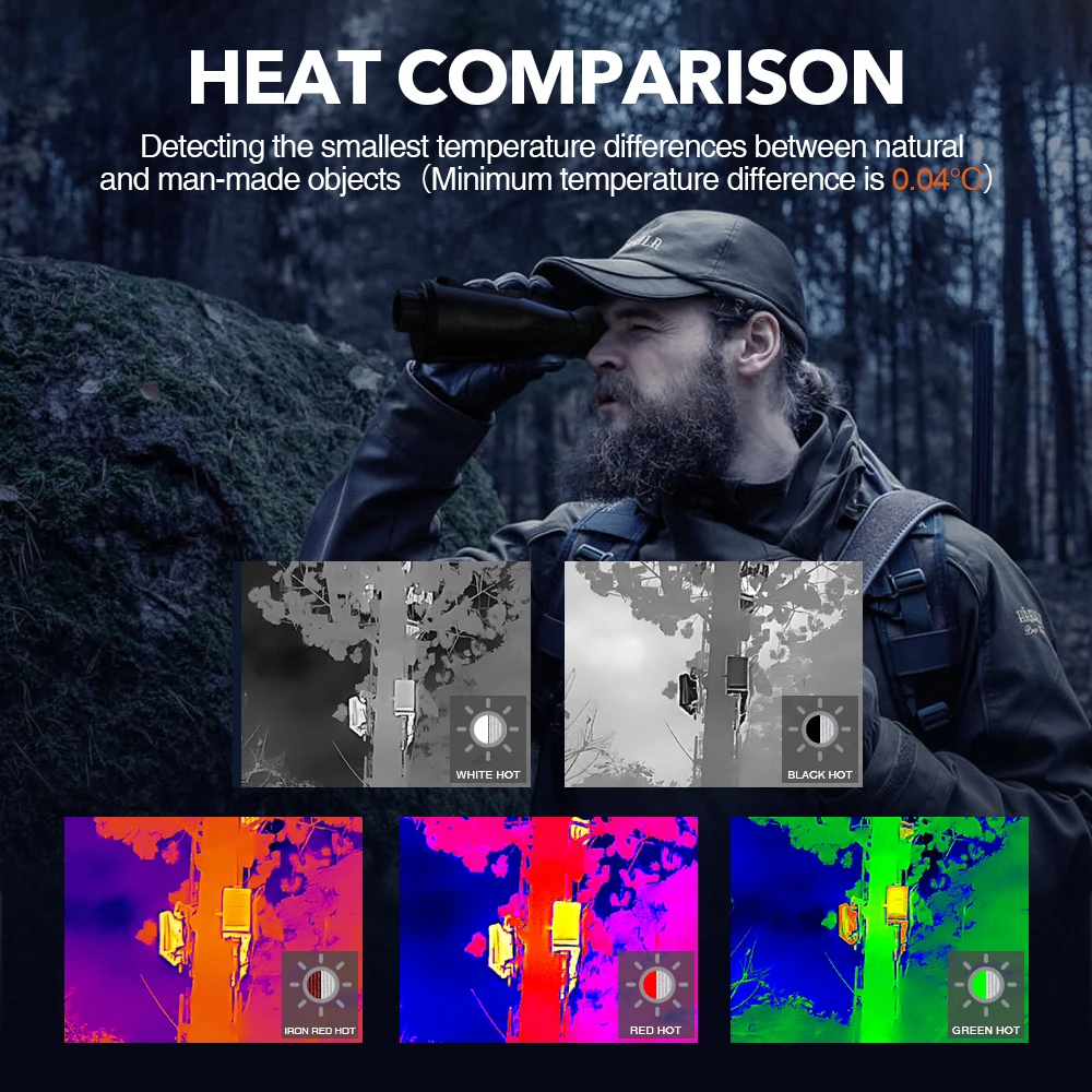 GTmedia-monocular de imagen térmica Ai15, con una resolución de sensor HD integrada, 32GB de espacio de almacenamiento, batería de gran capacidad de 4000ma