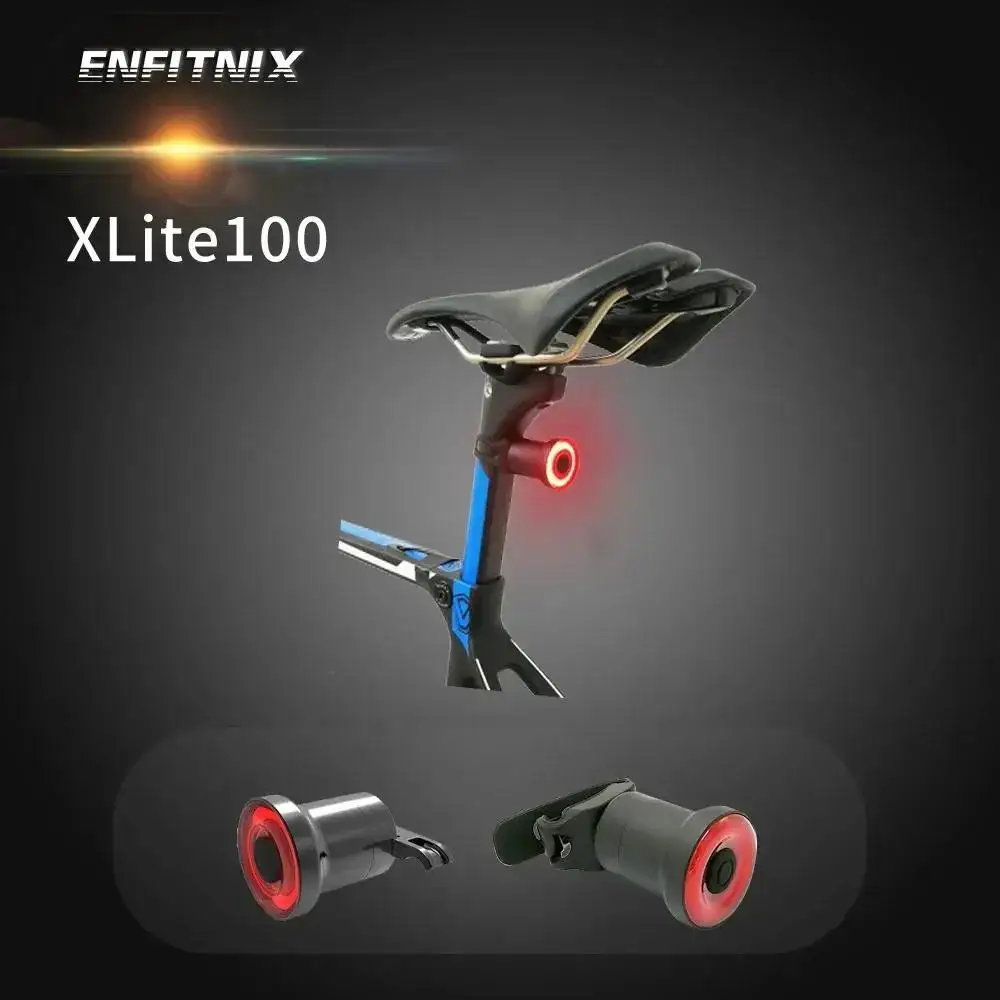 

Enfitnix XLite100 Умный задний фонарь Велосипедный фонарик с датчиком тормоза Велоспорт Автоматический запуск/стоп Задний фонарь USB-зарядка IPX6 Светодиодный фонарь