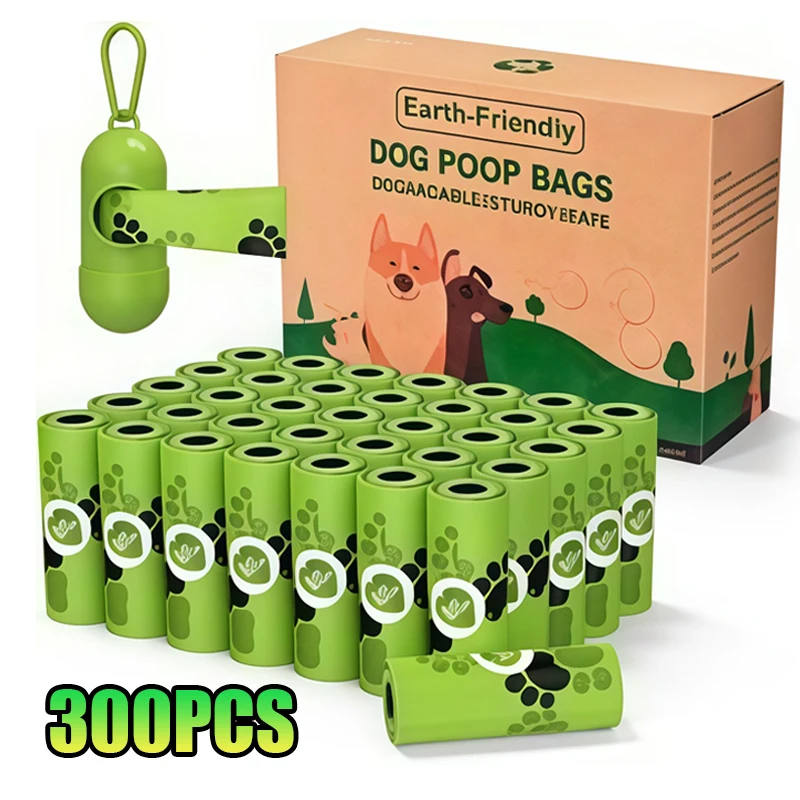 EPI bolsas biodegradables para excrementos de perros, bolsas para excrementos de mascotas perfumadas Biobase con soporte, bolsas para excrementos de perros a prueba de fugas Extra gruesas con dispensador