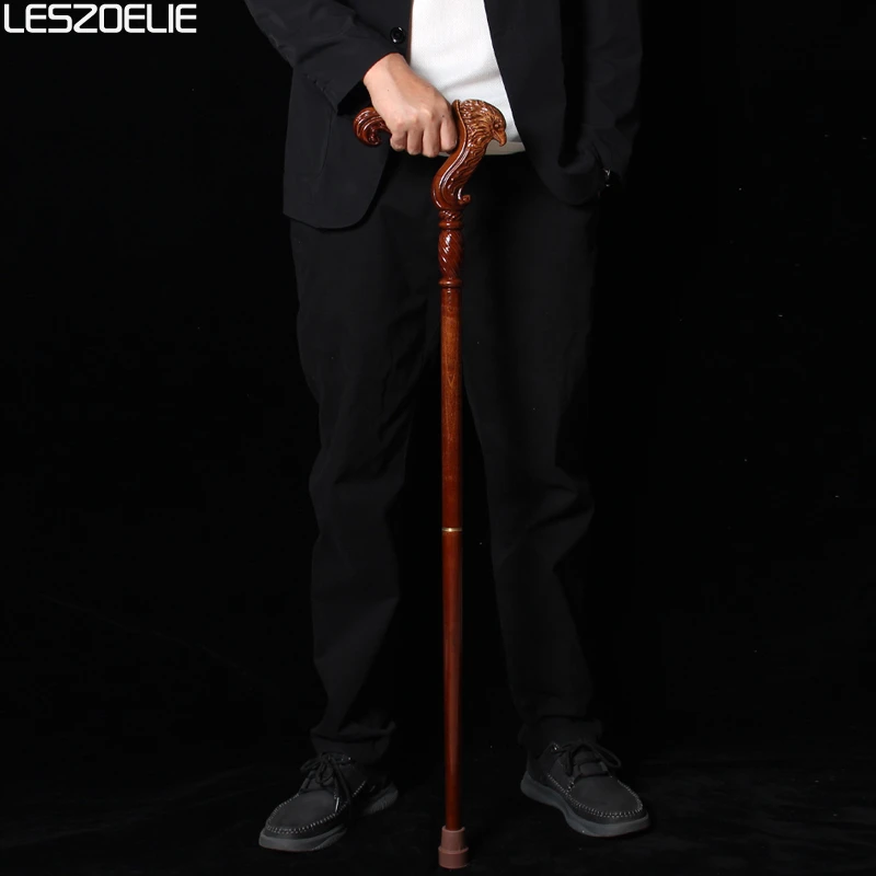 Adlerkopf-Gehstock aus Holz für Herren, abnehmbar, rotbraun, deutsche Buchenholzstäbe für Mann und Frau, elegante Holzstöcke