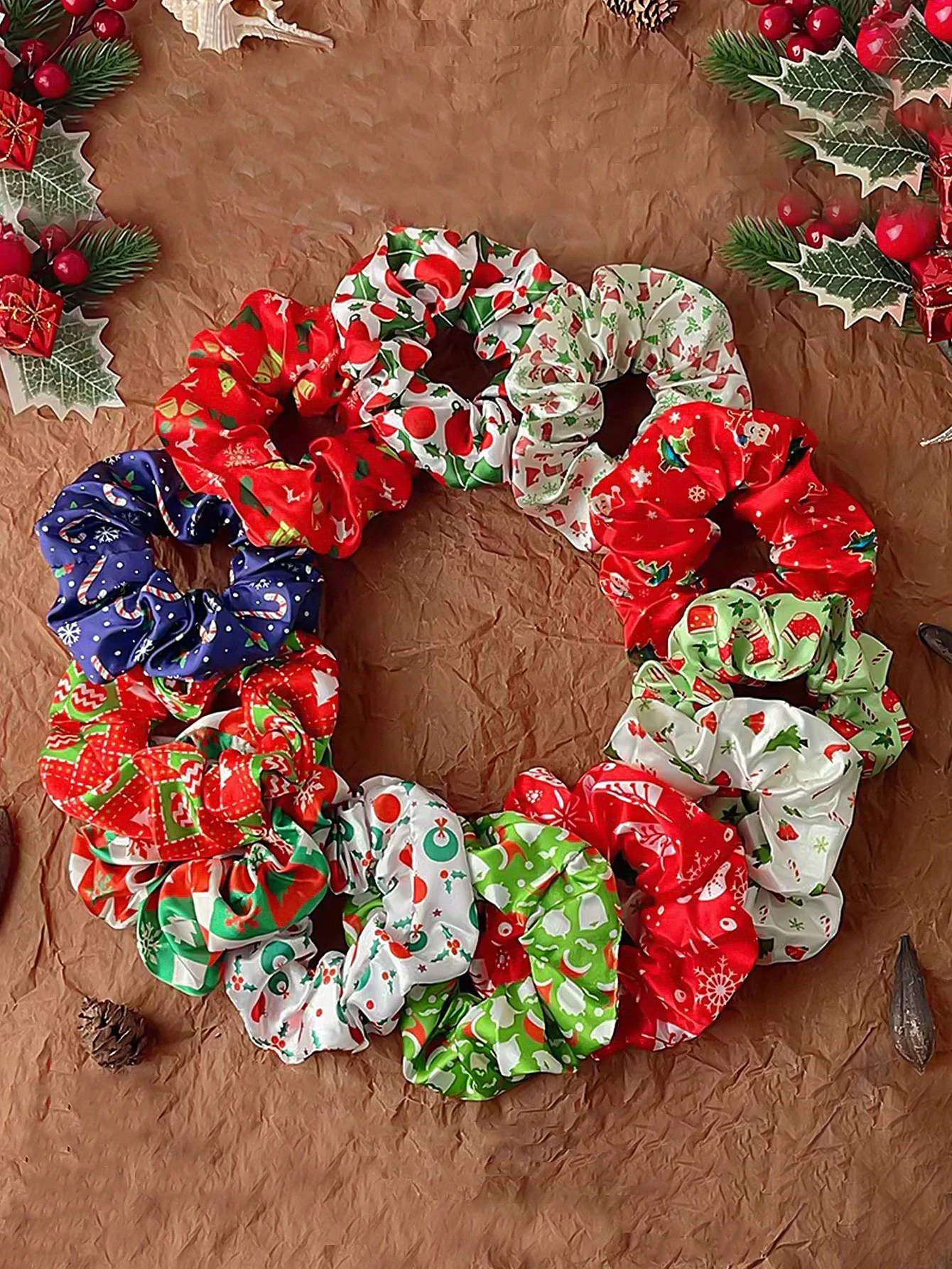 Europe and the United States Christmas new hair rings Halloween colon hair rings tied hair bandage hair ornaments suitable for w