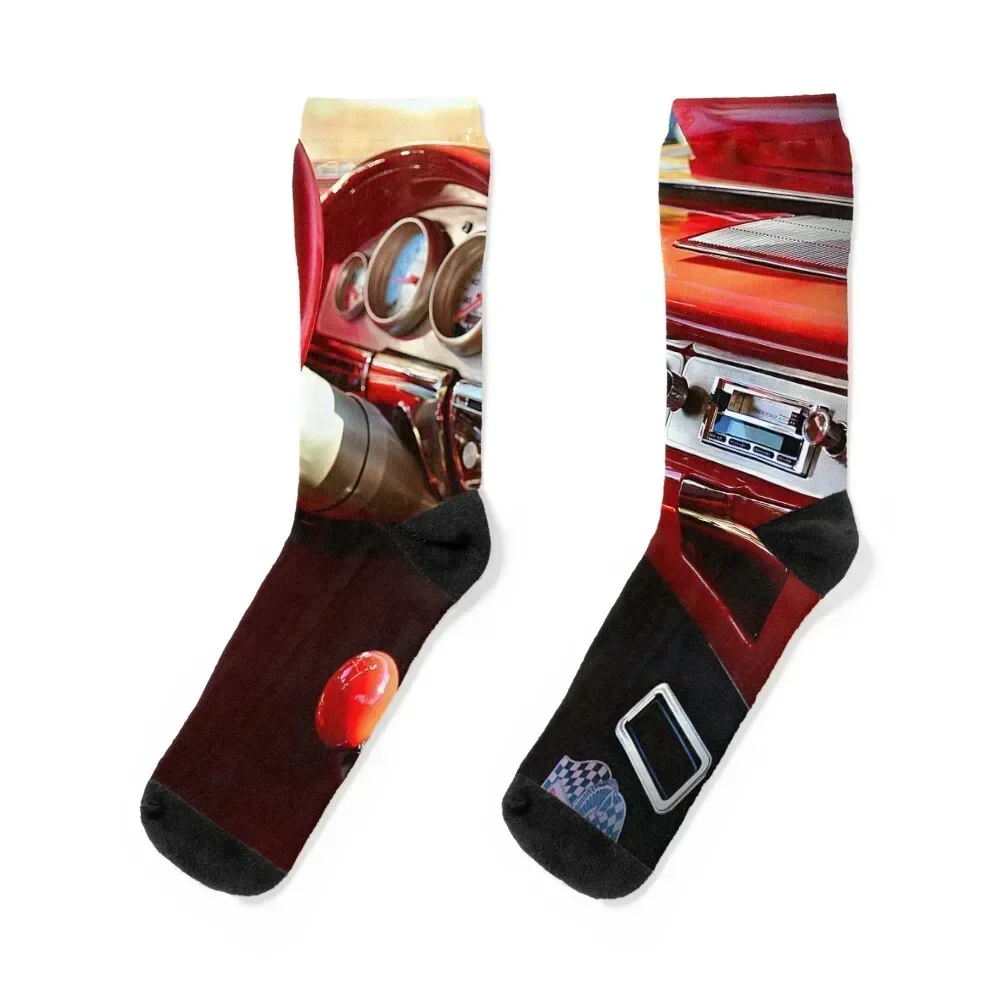 

Classic Car Interior. Red. Socks bright garter warm winter Wholesale Men Socks Women's