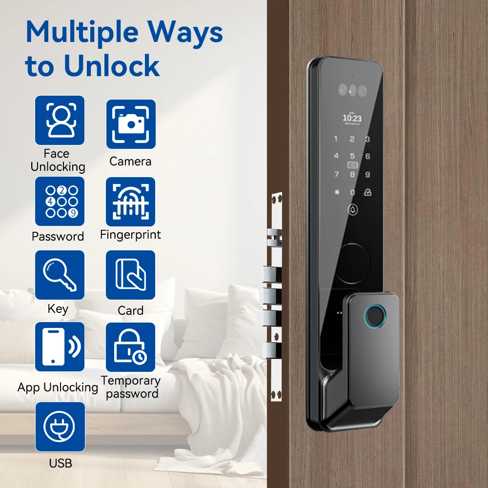 3D Smart Card Fingerprint & RF - Smart Home Door Lock ulasan dan harga