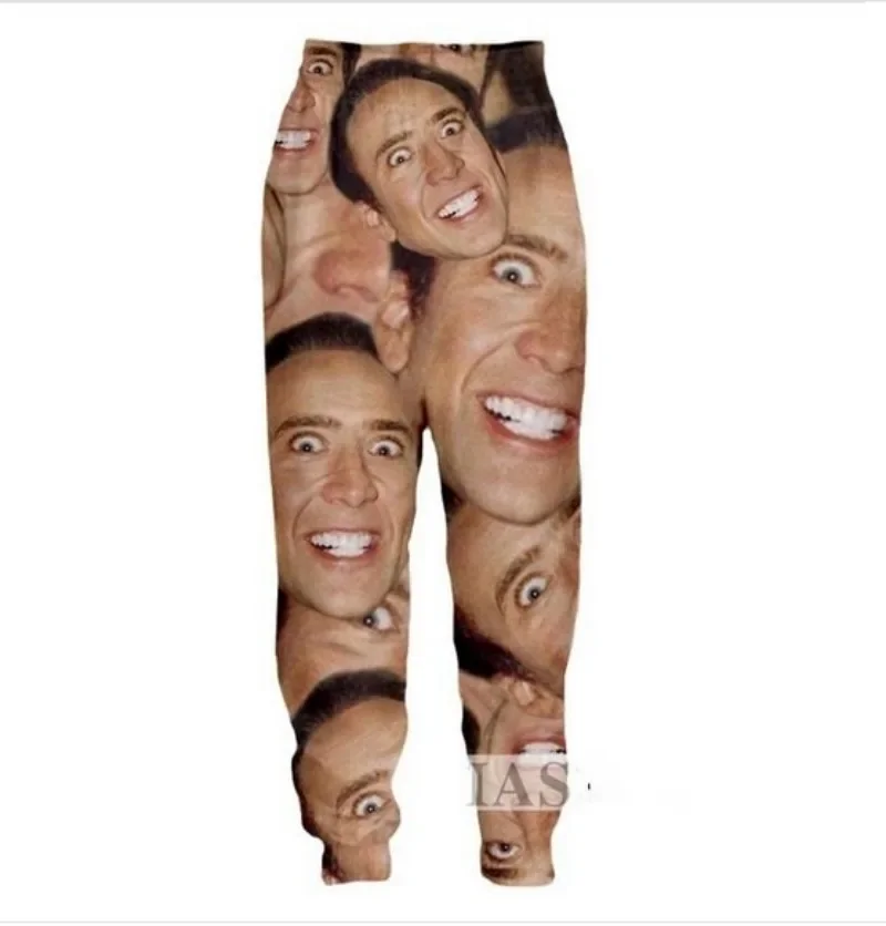 New Men/Womens Famous Actor Nicolas Cage Funny 3D Print Fashion Tracksuits Crewneck hoodie Joggers Pants + Hoodies TZ011