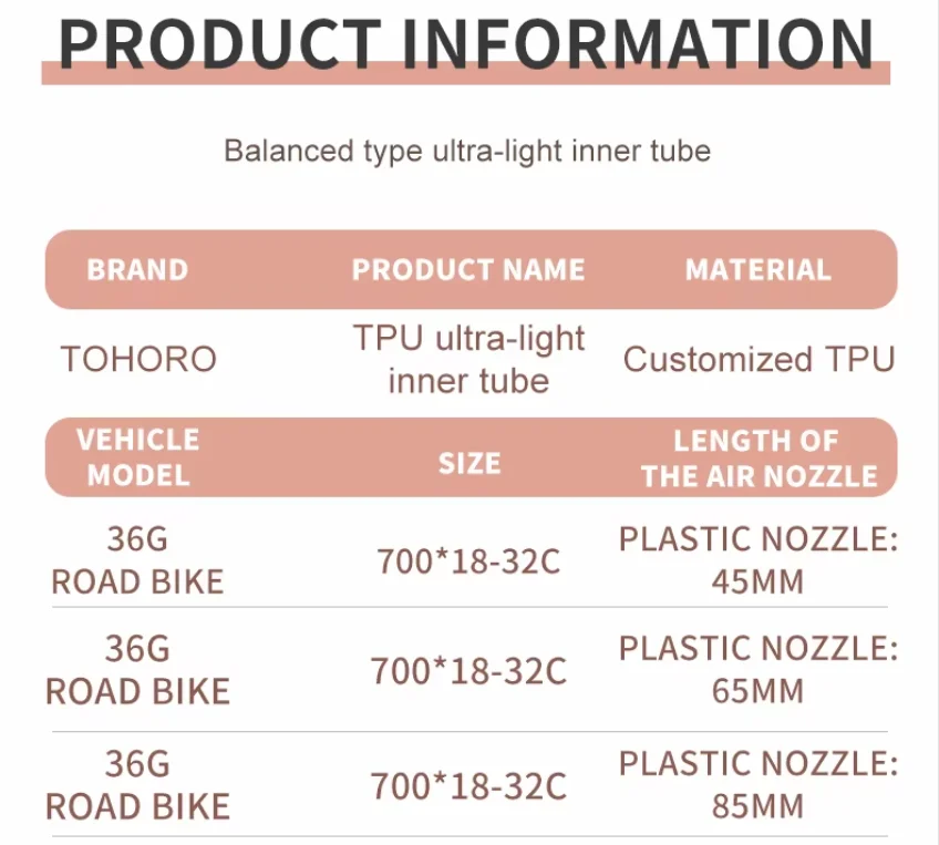 Ultraleichter Fahrradschlauch aus TPU-Material, verschleißfest, 700C Rennradreifen, 18-32C, kompatibel mit 45, 65, 85 mm Länge, 29 Zoll – Detail 3