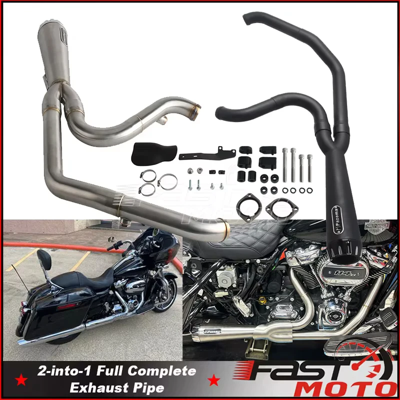 Motorcycle Exhaust Systems Pipe Exhaust Flanger Snap Rings For Harley Road Glide ST FLTRXST Custom Special Ultra FLTRU FLTRXSE