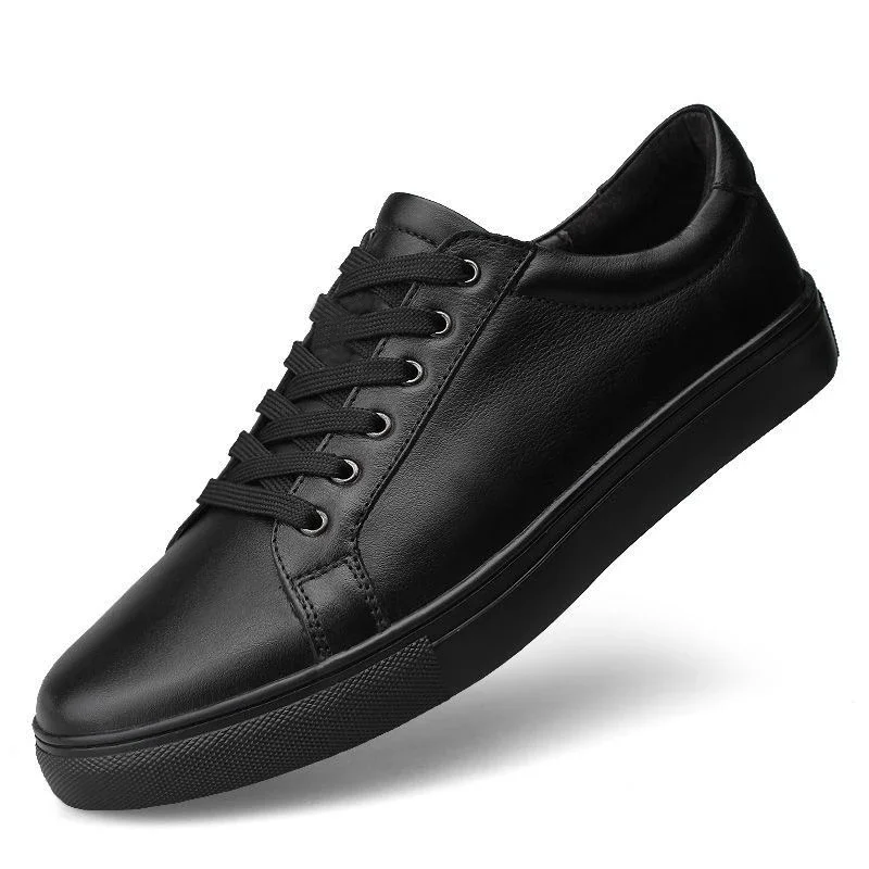 

Spring Summer flat mens casual shoes soft pure black fashion male footwear cool young man street style comfortable