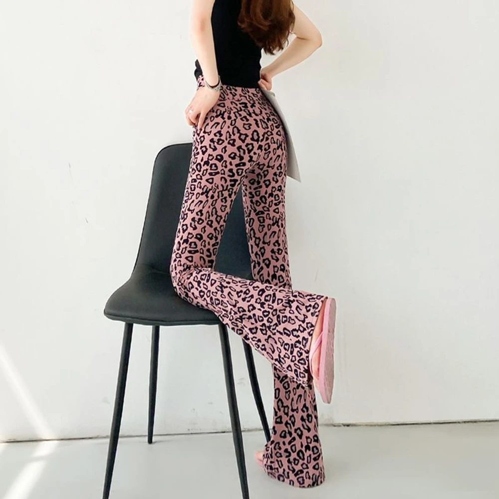 Retro Sexy Leopart Damenhose mit hoher Taille, Schlaghose, Yoga-Pilates-Leggings, Damen Y2K Ästhetische Hose, Bell Bottoms – Detail 4