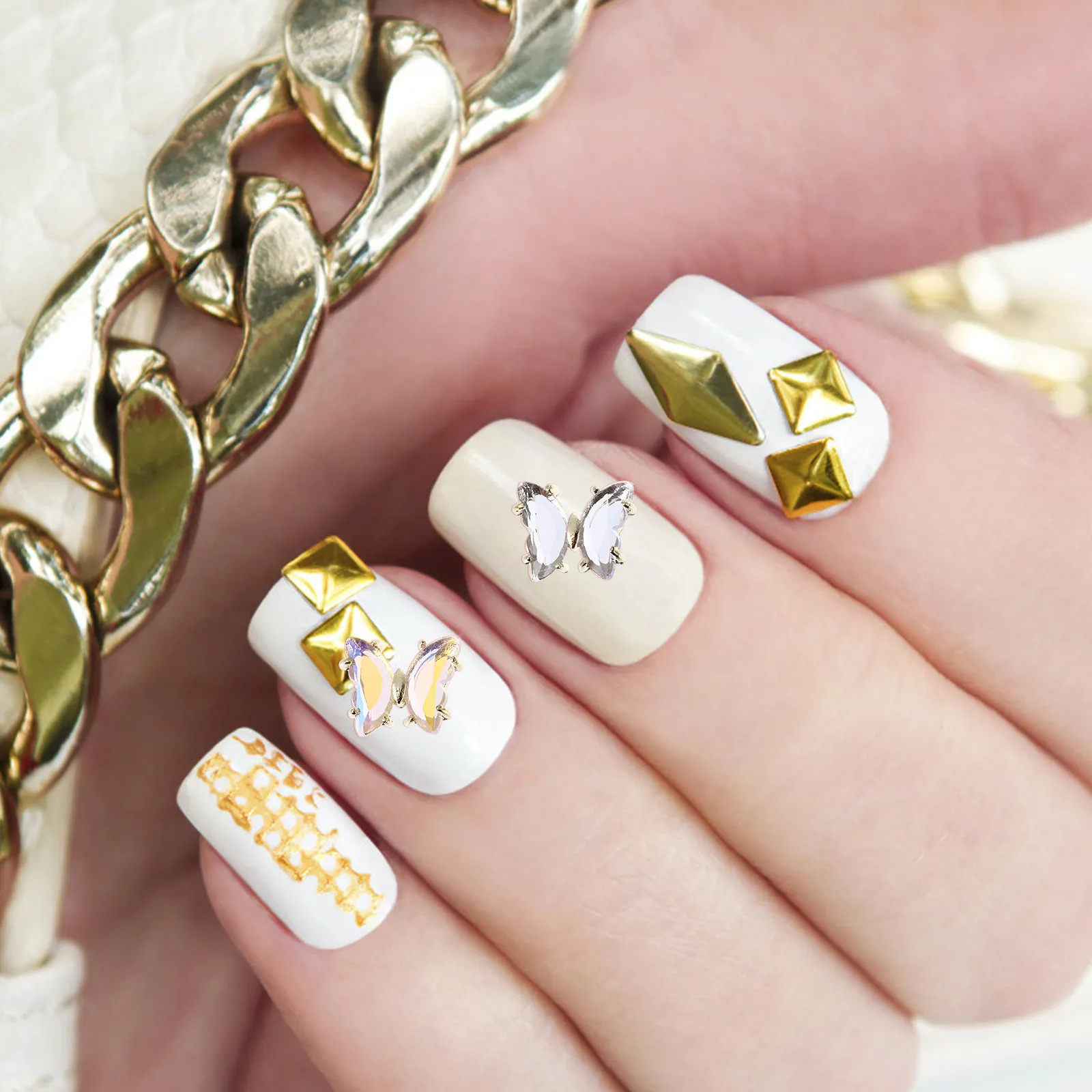 

40 шт. 3D-украшений для ногтей в виде бабочек, изящные циркониевые декорации для маникюра, модные украшения для ногтей, аксессуары для вечеринок