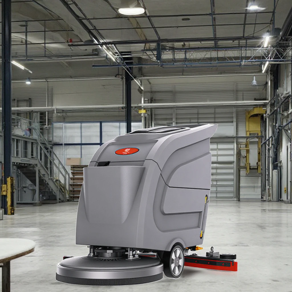 XP530E Manual Single Disc Hand Push Compact Robotic Floor Scrubber Commercial Warehouse Cleaner