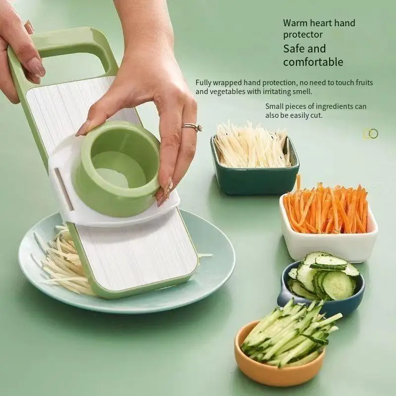 2025 Stainless Steel Vegetable Grater Extra Thick 4-in-1 Kitchen Slicer for Potato, Multi-Function Food Shredder with Hand Guard