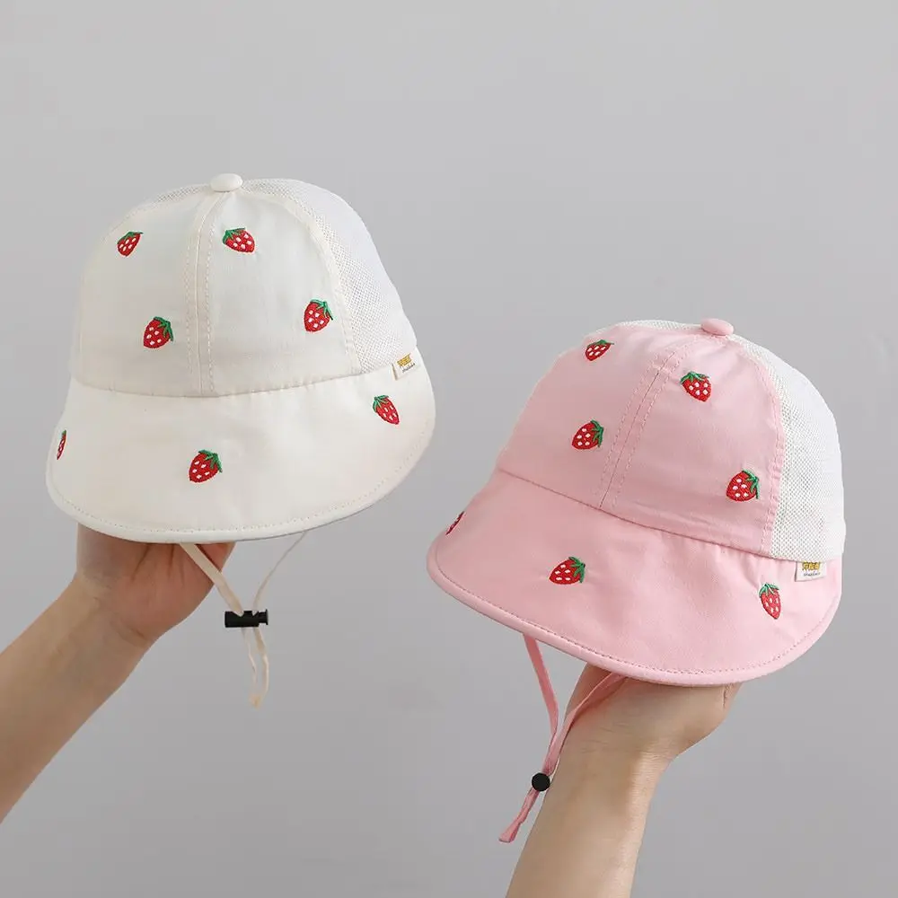 

Fashion Summer Kids Bucket Hat UV Protection Cartoon Sun Cap Breathable Mesh Adjustable Beach Hat Outdoor