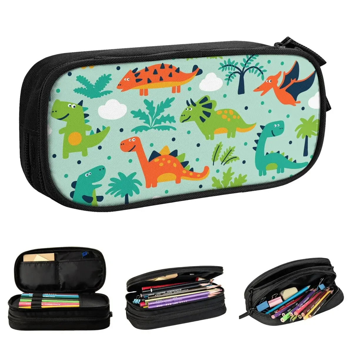

Dinosaur Cute Cartoon Pencil Case Pen Box Pencil Bags Girls Boys Big Capacity Office Zipper Pencil Pouch