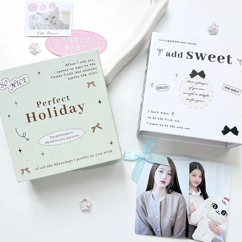 New Kawaii Photo Album Bownot Portable Card Package Magnetic Creative Collection Book for Polaroid Idol Photo