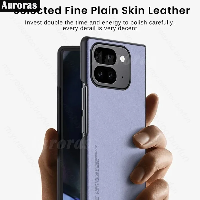 Luxury PU Leather Case For Google Pixel9 Pro Fold Back Cover Matte TPU Silicone Shockproof Protection Phone Case Coque