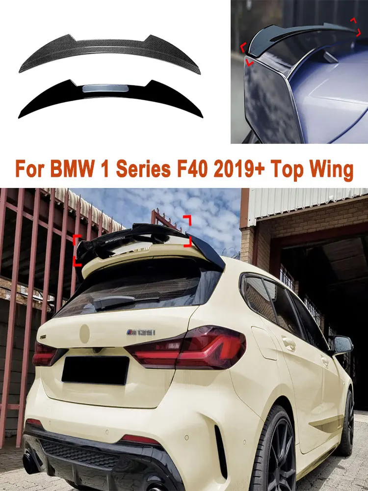 For BMW 1 Series F40 2019+ Car Top Rear Wing Tail Wing Spoiler Splitter Roof Trunk Wing Exterior Cover Guard Decoration Modified