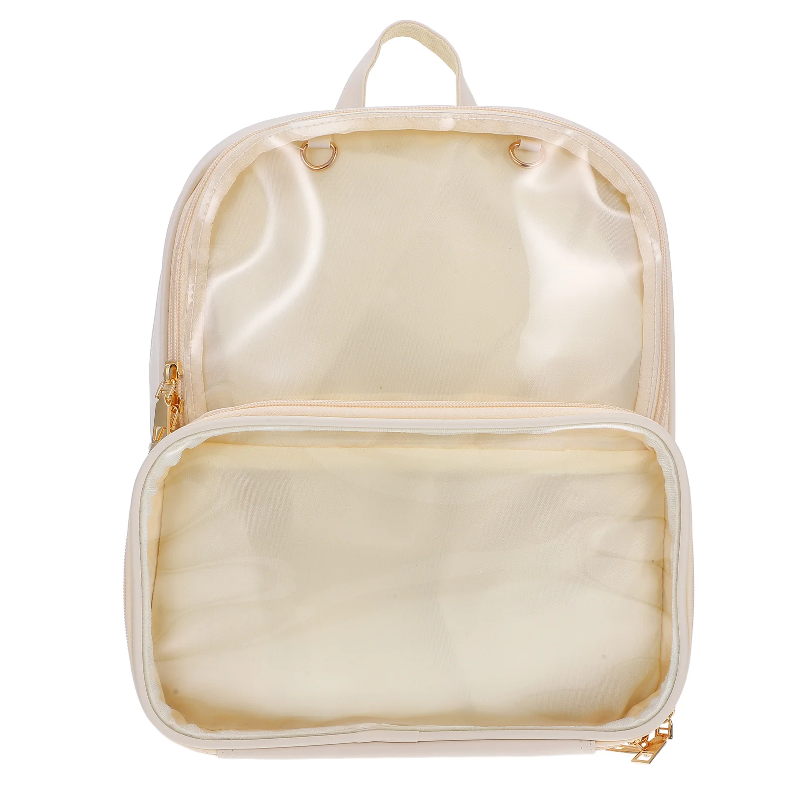 

1Pcs Fashion Backpack Stylish Transparent Jelly Backpack for School Travel Teenager Beige Jelly Bag