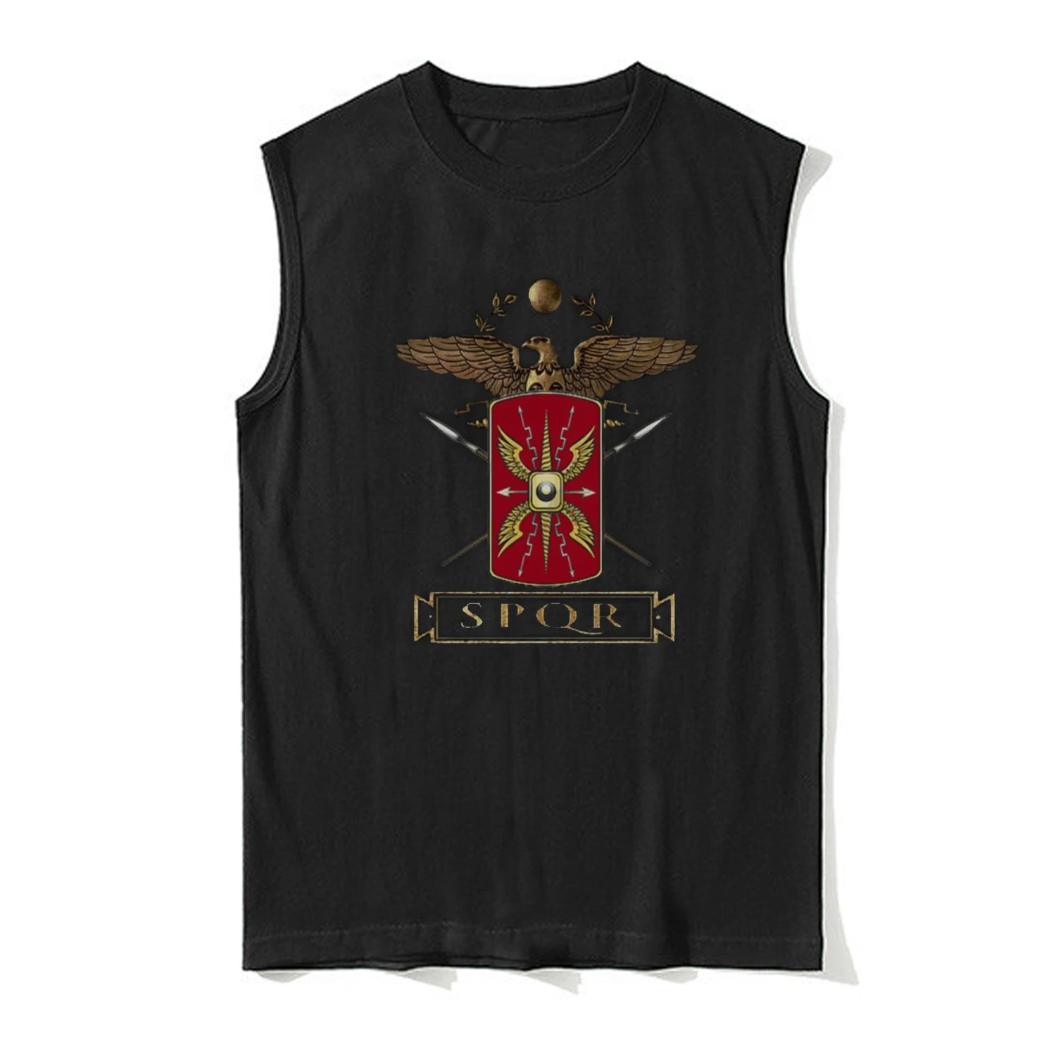 Roman Empire SPQR Eagle Shield Legion Symbol Vests 100% Cotton O-Neck Tanktop Summer Casual Mens Sleeveless T-shirt Streetwear