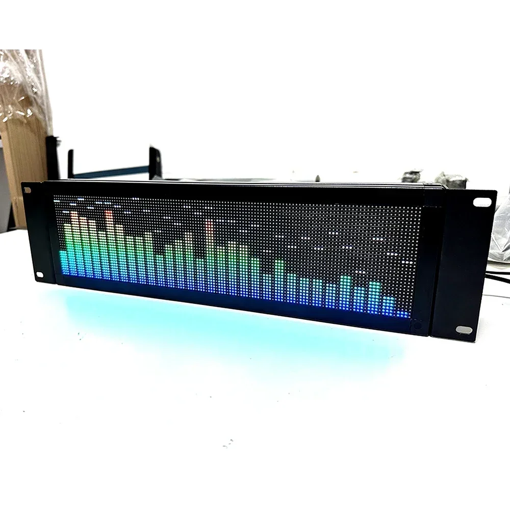 

3U Cabinet Professional Full-color Rack-Mount Music Spectrum Display RGB Level Rhythm Light