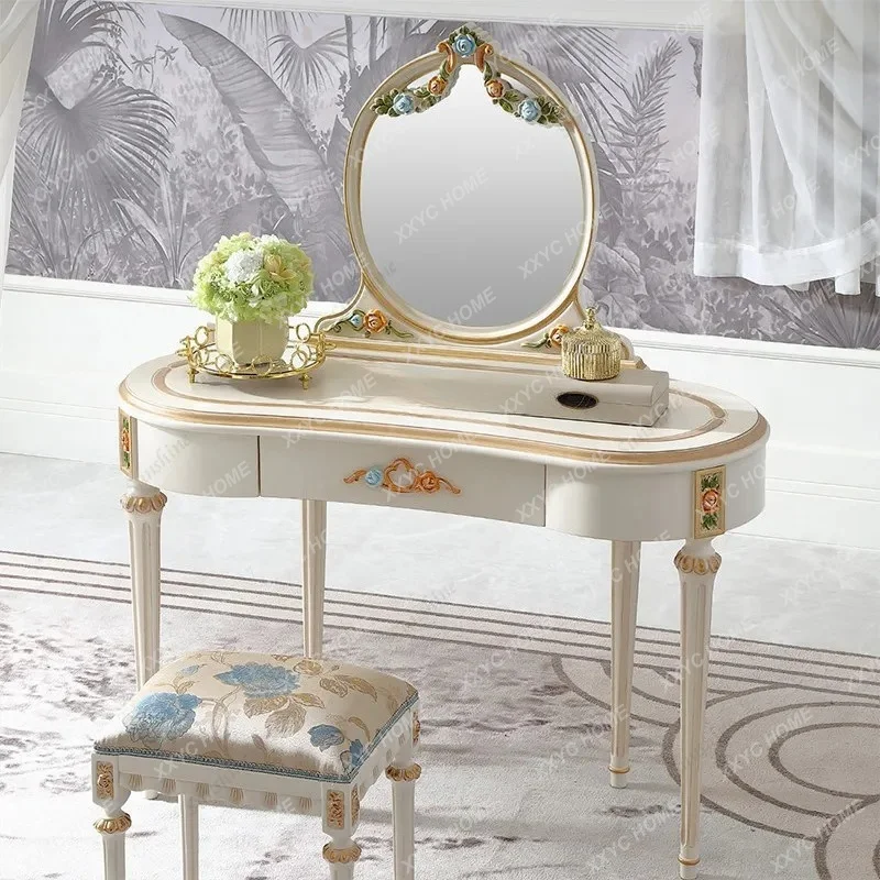 retro style court dresser household bedroom makeup table solid wood dressing table