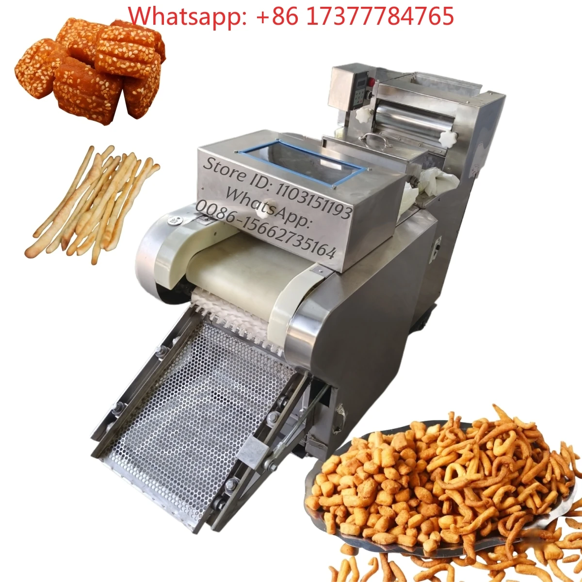 200-500kg/H Chin Chin Cutting Shaping Machine, Automatic Pastry Dough Kopytka Grissini Making Machine