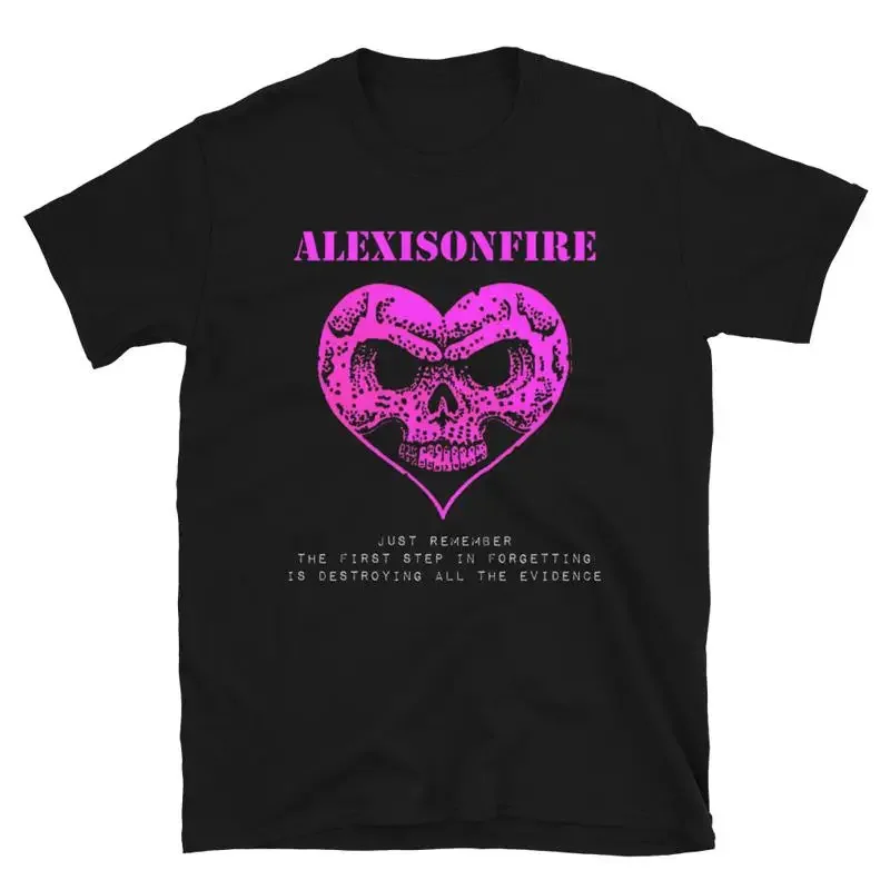 ALEXISONFIRE Pink Heart Skull .44 Caliber Love Letter Hardcore Band TShirt