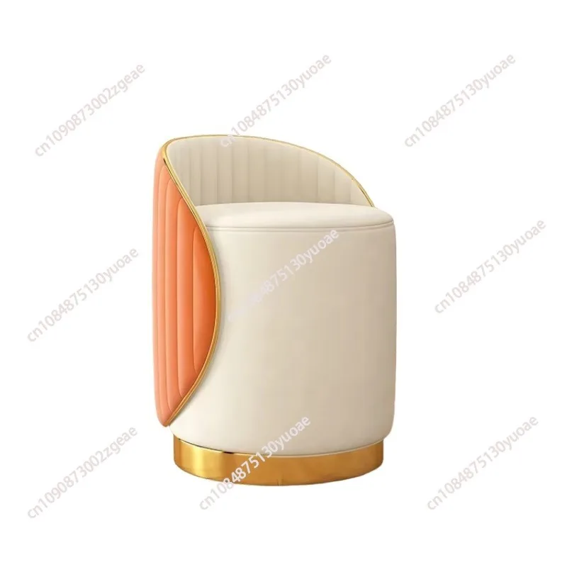 

Обеденный круглый современный интерьер дома, роскошная кровать для ног, мебель для гостиной, золотой стул, кожаный пуфик