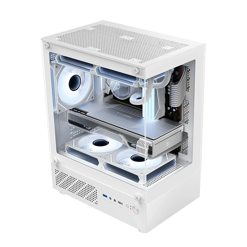 Pillar-less panoramic room MINI computer case desktop host matx water-cooled side-through game
