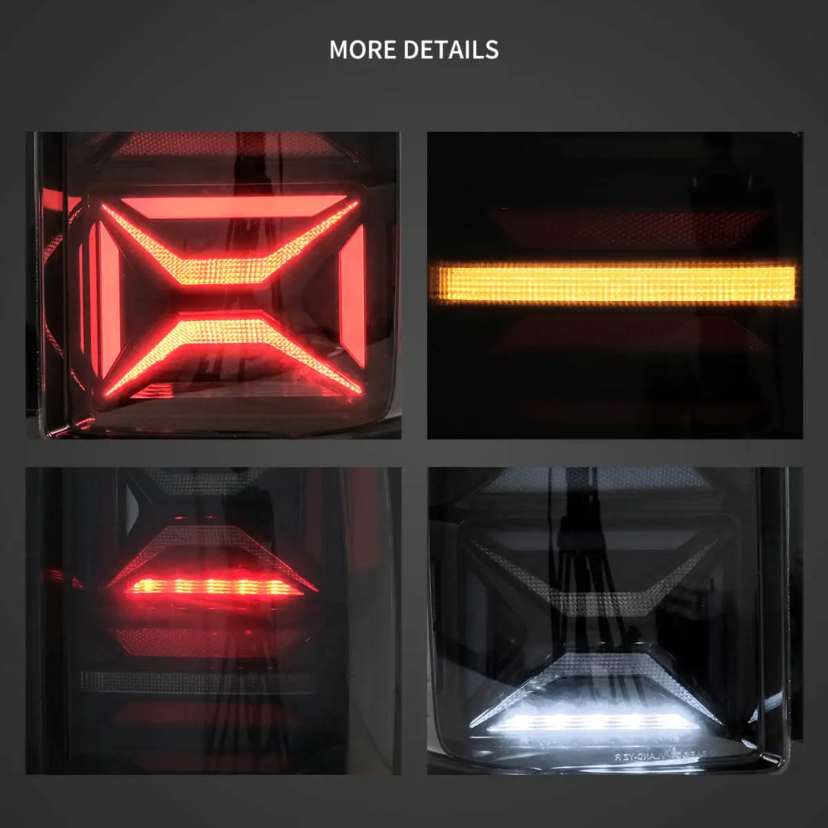 Vland 10-22 Amarok LED Tail Lights With Dynamic Welcome Lighting Smoked Rear Lamp Assembly Upgrade