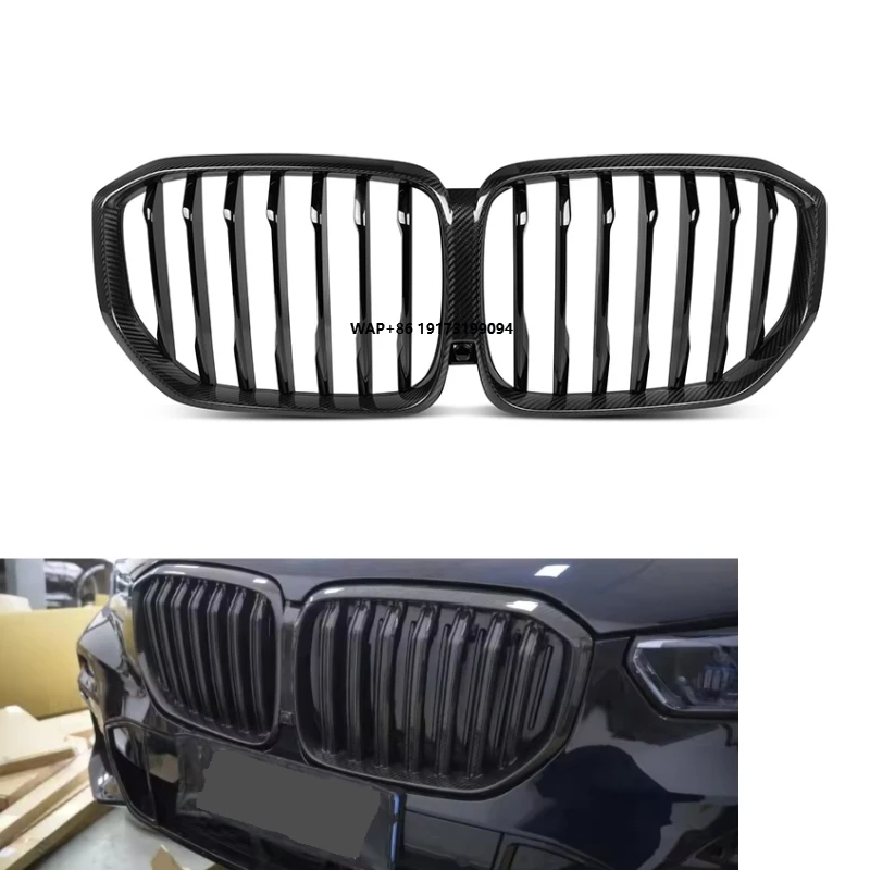 

Dry Carbon Fiber Front Bumper Kidney Grille Grid Mesh Single Slat for B-mw X5 G05 Pre-LCI 2019 2020 G05 Grill
