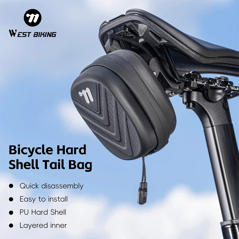 

WEST BIKING Велосипедная сумка с твердым корпусом, мини-сумка для хранения велосипеда, водонепроницаемая светоотражающая лента, MTB, дорожная сумка на заднее седло, велосипедная сумка