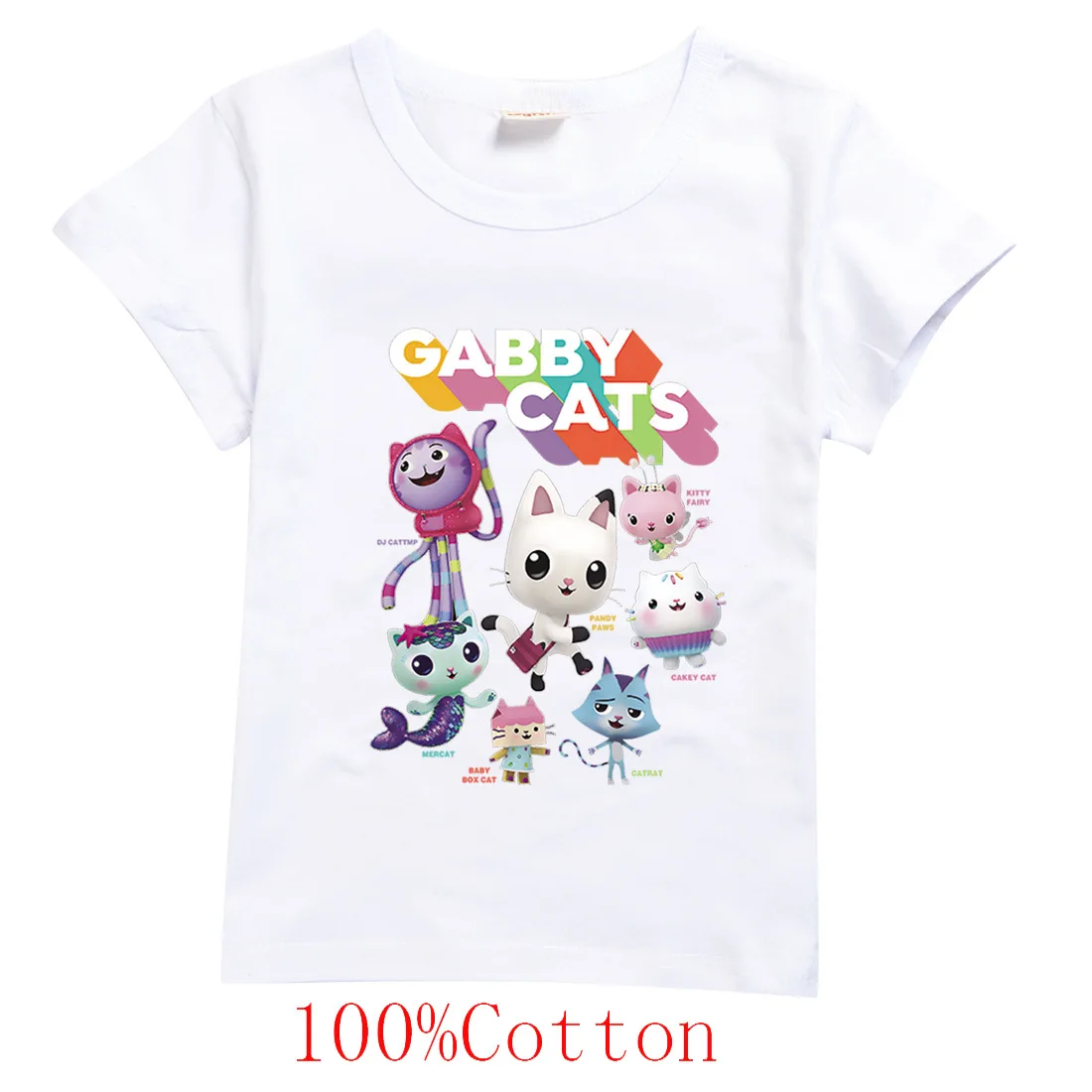 Gabby Dollhouse T-Shirt Kinder Sommerkleidung Mädchen Gabbys Chats T-Shirt Baby Jungen Kurzarm Tops Kinderkleidung für Geburtstag