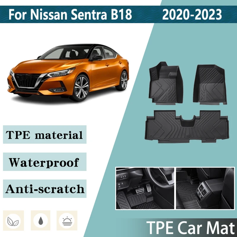 

LHD For Nissan Sentra B18 Accessories Sylphy 2020 2021 2022 2023 TPE Car Floor Mats Rear Cargo Tray Pad Auto Foot Pad Body Kits