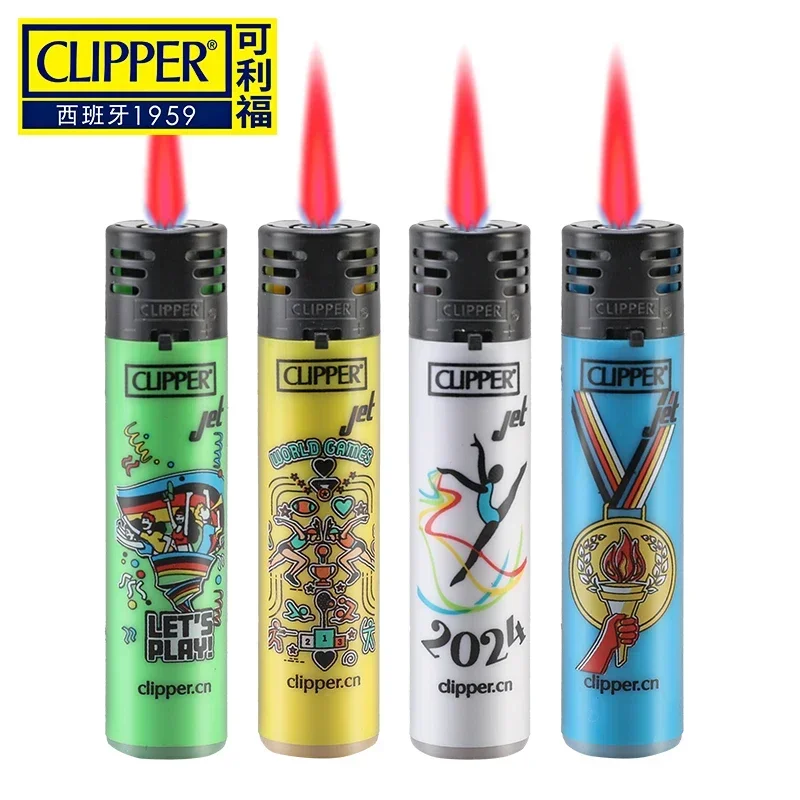 2024 Clipper Lighters New Style Windproof Inflatable Lighter Butane Torch Pink Flame Men'S Smoking Accessories Gift Collection