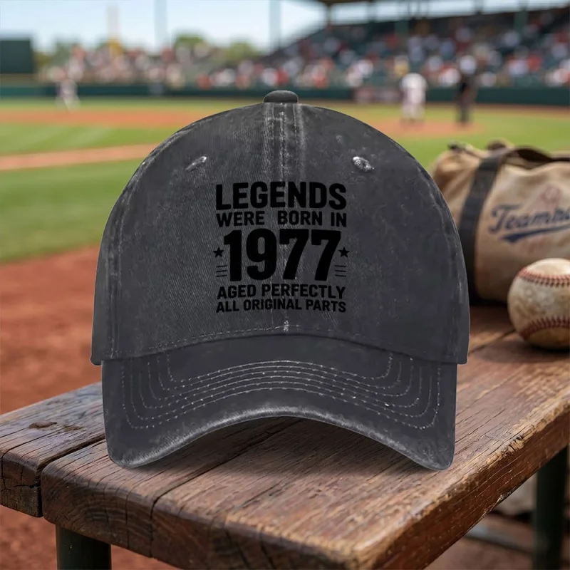 1977 Exquisite Legends Washed Baseball Cap, Adjustable Buckle, Lightweight Breathable Unisex Cap