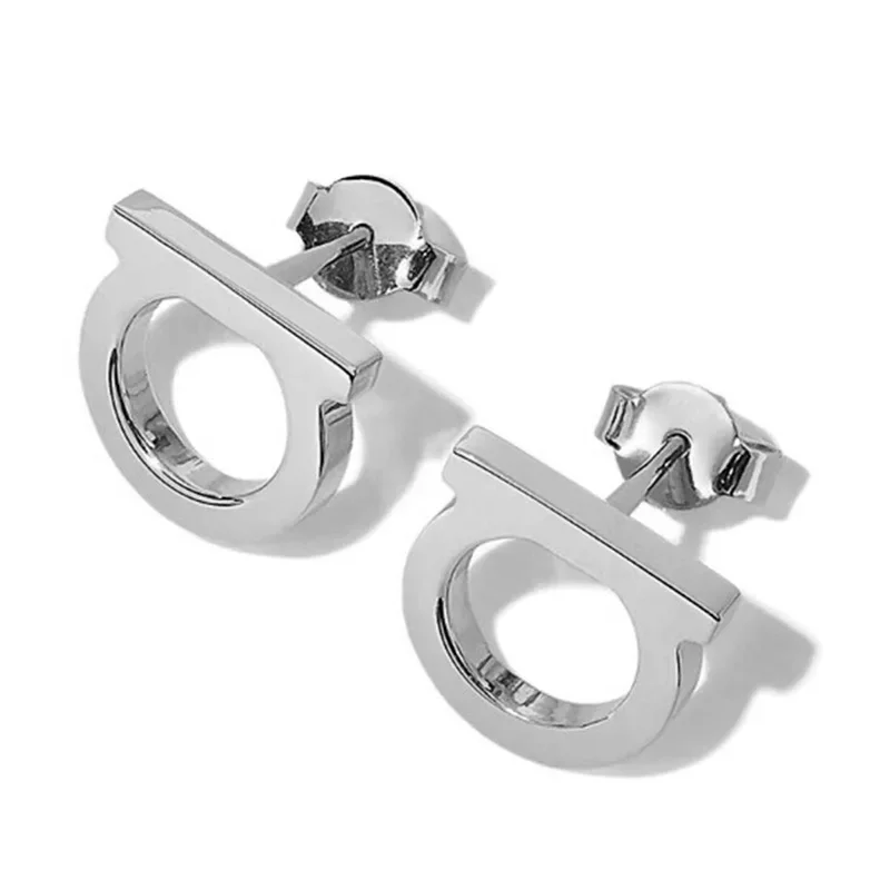 Delicate Letter D Design in Gold/Silver Tone, Cubic Zirconia Studs, Hypoallergenic Metal for Sensitive Ears, Fresh & Sweet Style