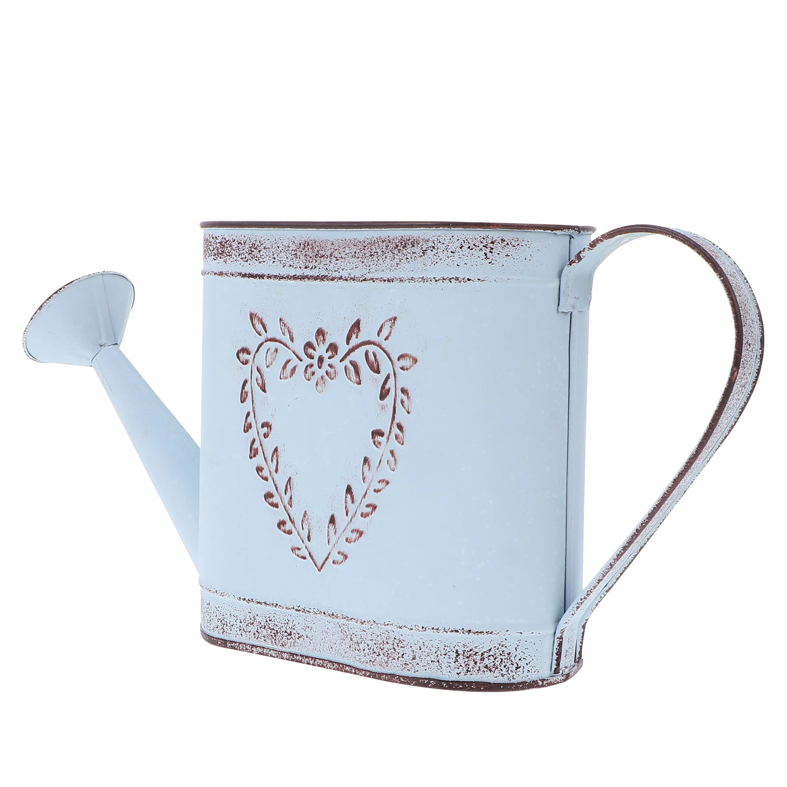 Vaso da fiori di grandi dimensioni con foglie quadrate, modello vintage, annaffiatoio, fioriera, strumento rustico, materiale in ferro resistente