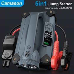 Camason Car Jump Starter 6000A/12V with Air Compressor Tire Inflator for Car,15W Flashlight and Camping, PD 65W Power Bank