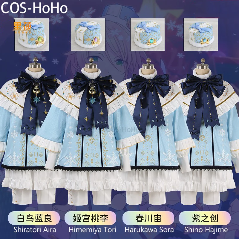 COS-HoHo Ensemble Stars 2 Shiratori Aira/Harukawa Sora/Himemiya Tori/Shino Hajime Game Suit Cosplay Costume Christmas Outfit