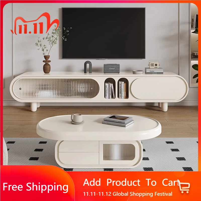 

White Designer Tv Stands Living Room Modern Luxury Drawers Wood Tv Table Storage Minimalist Suporte Para Tv Trendy Furniture