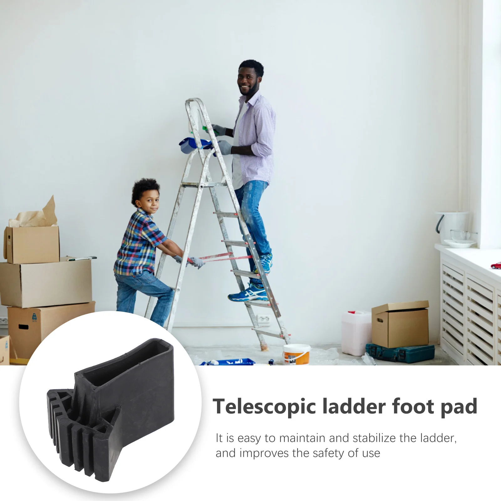 

5Pcs Ladder Rest Mat Thickened Strengthened Design Large Bearing Surface Improved Safety and Stability Ladder Feet Covers