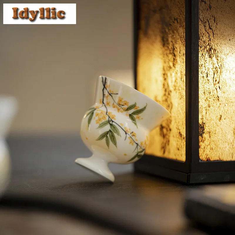 

2 шт./лот, ручная роспись, милый кролик, высокая чайная чашка для ног, ретро чайная чаша, кружка для дегустации чая, чашка для запаха, чашки Chazhan Master, 80 мл